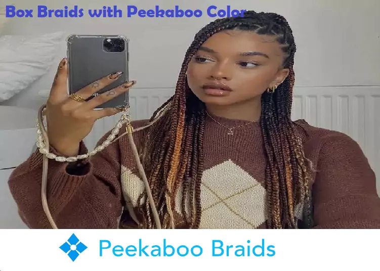 Box Braids with Peekaboo Color: A Trendy and Vibrant Hairstyle