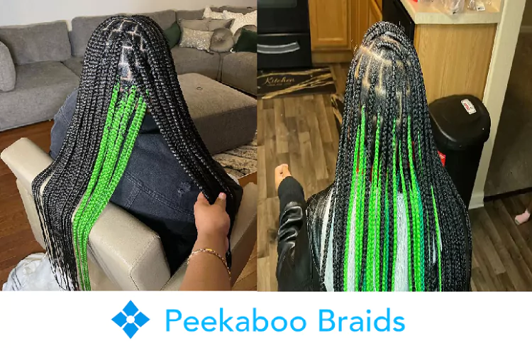 Green Peekaboo Braids