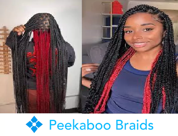 Knotless Braids with Peekaboo Color